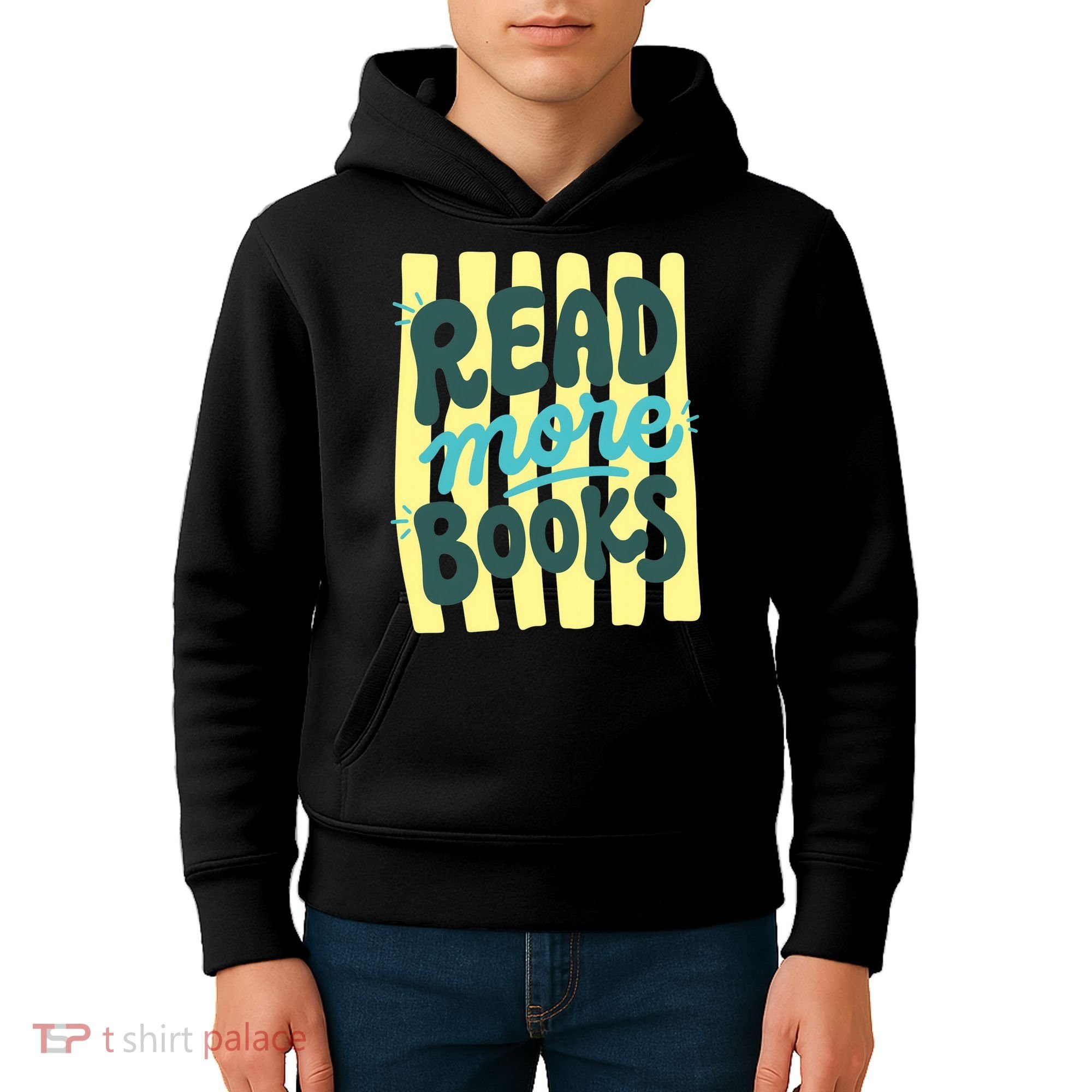 Read More Books Stripes Bookish Gift Kids Hoodie