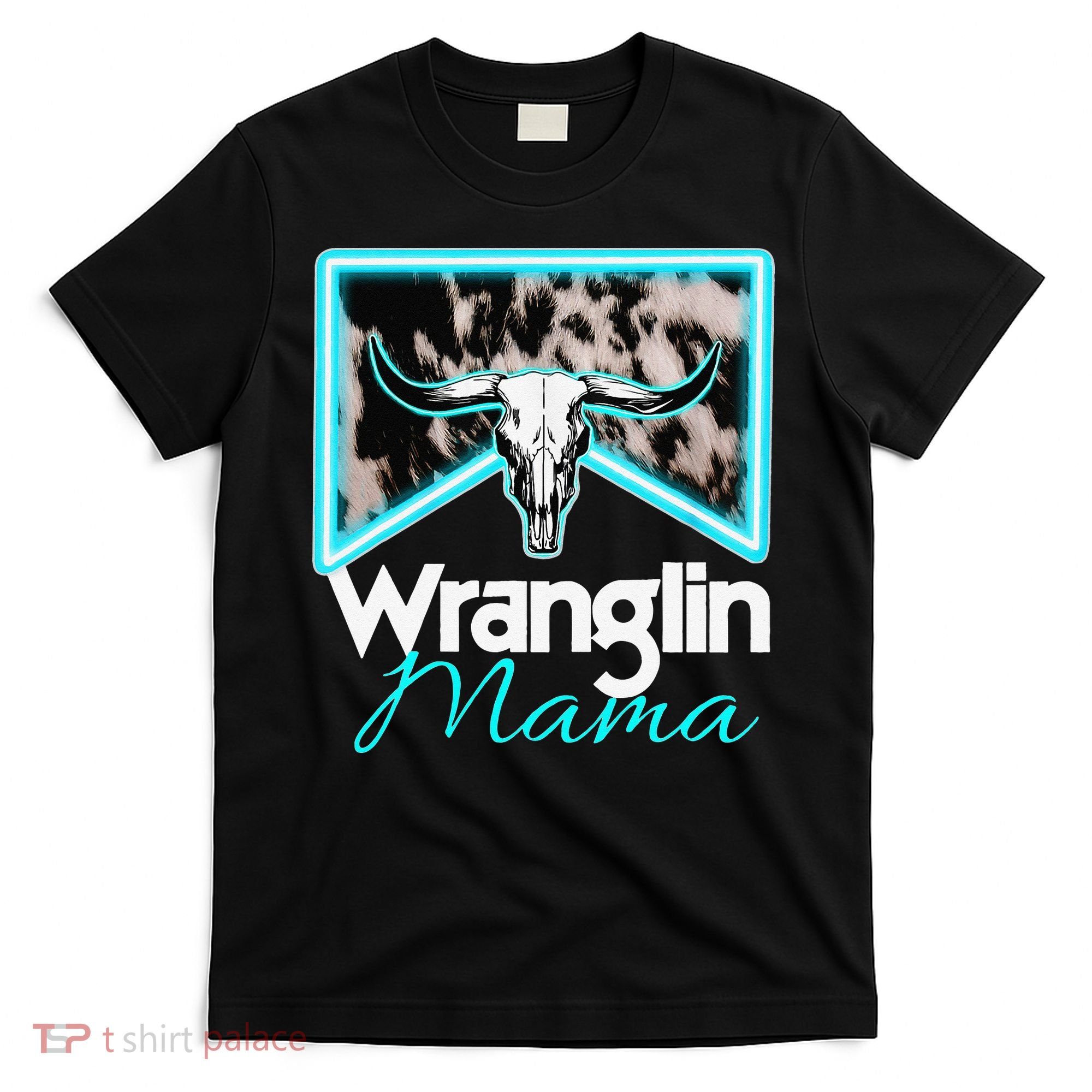 Rodeo Mama Cow Rodeo Mom Western Cowhide Wranglin Mama T-Shirt