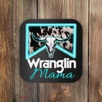 Rodeo Mama Cow Rodeo Mom Western Cowhide Wranglin Mama Coaster thumb 0