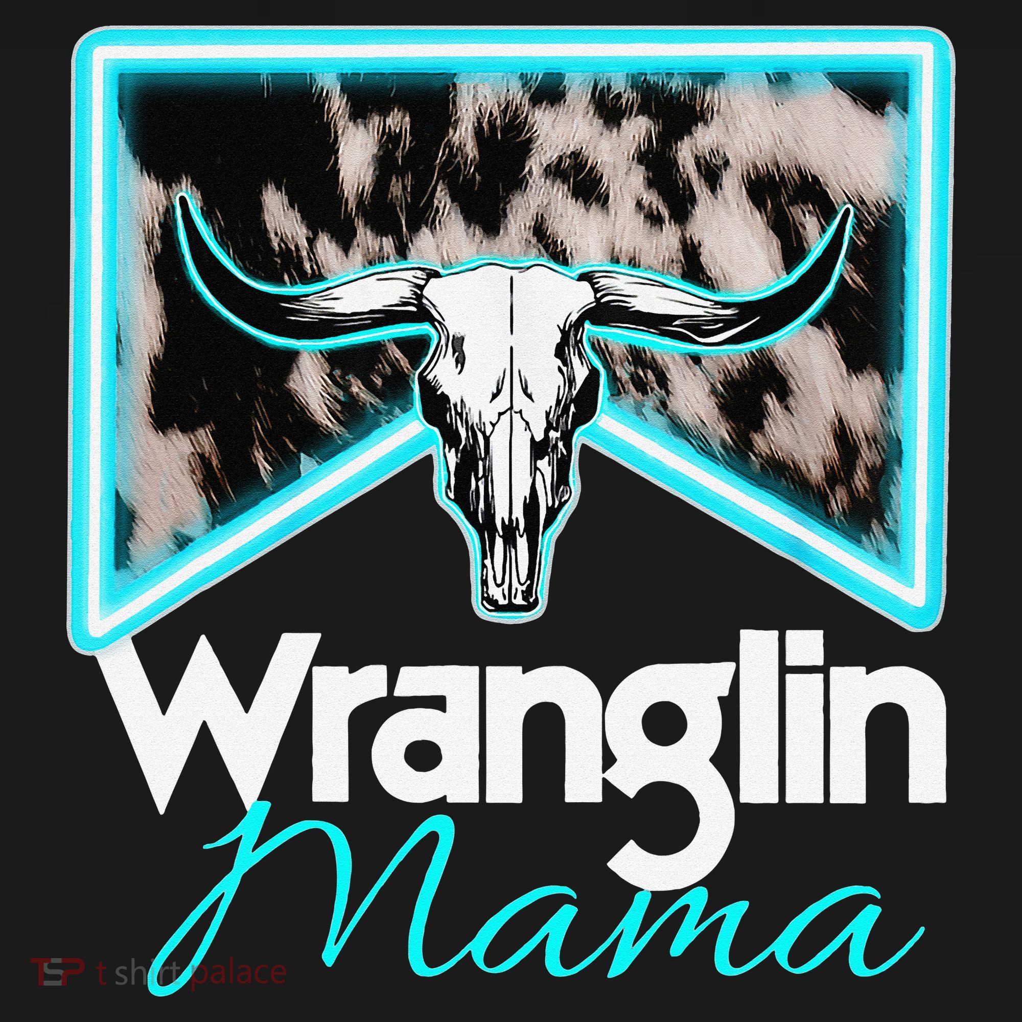 Rodeo Mama Cow Rodeo Mom Western Cowhide Wranglin Mama Women's Tank Top
