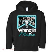 Rodeo Mama Cow Rodeo Mom Western Cowhide Wranglin Mama Toddler Hoodie thumb 0