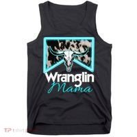 Rodeo Mama Cow Rodeo Mom Western Cowhide Wranglin Mama Tank Top thumb 0