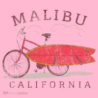 Retro Malibu California Surfing Fan Surfboard Bicycle Art Coaster thumb 2