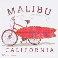 Retro Malibu California Surfing Fan Surfboard Bicycle Art Sweatshirt thumb 3