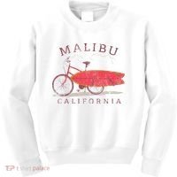 Retro Malibu California Surfing Fan Surfboard Bicycle Art Kids Sweatshirt thumb 0