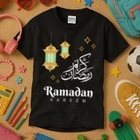 Ramadan Mubarak Cool Islamic Fasting Outfit Kids T-Shirt thumb 3
