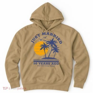 Romantic Matching Couples Golden 50th Wedding Anniversary Hoodie