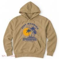 Romantic Matching Couples Golden 50th Wedding Anniversary Hoodie thumb 0