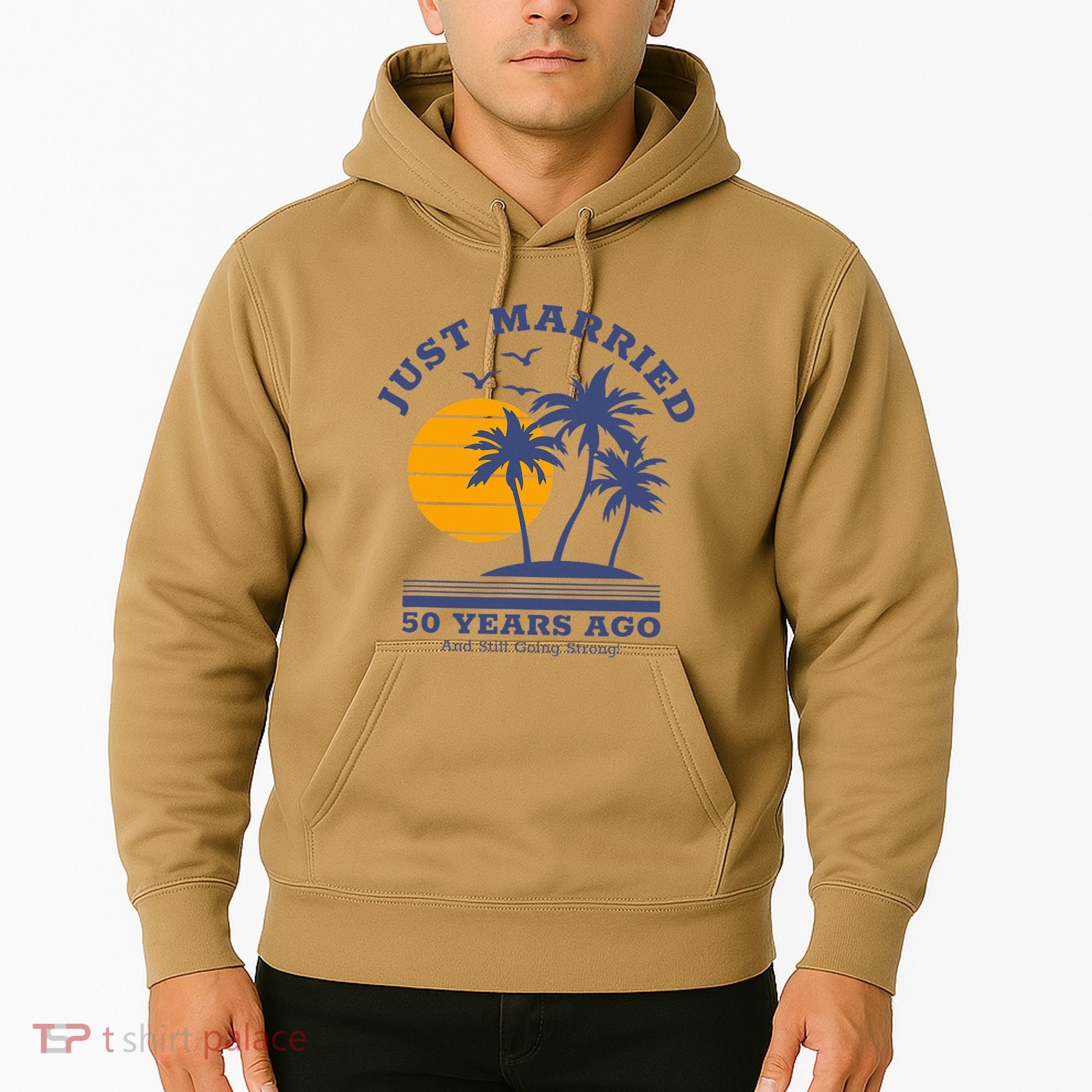 Romantic Matching Couples Golden 50th Wedding Anniversary Hoodie