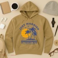 Romantic Matching Couples Golden 50th Wedding Anniversary Hoodie thumb 3