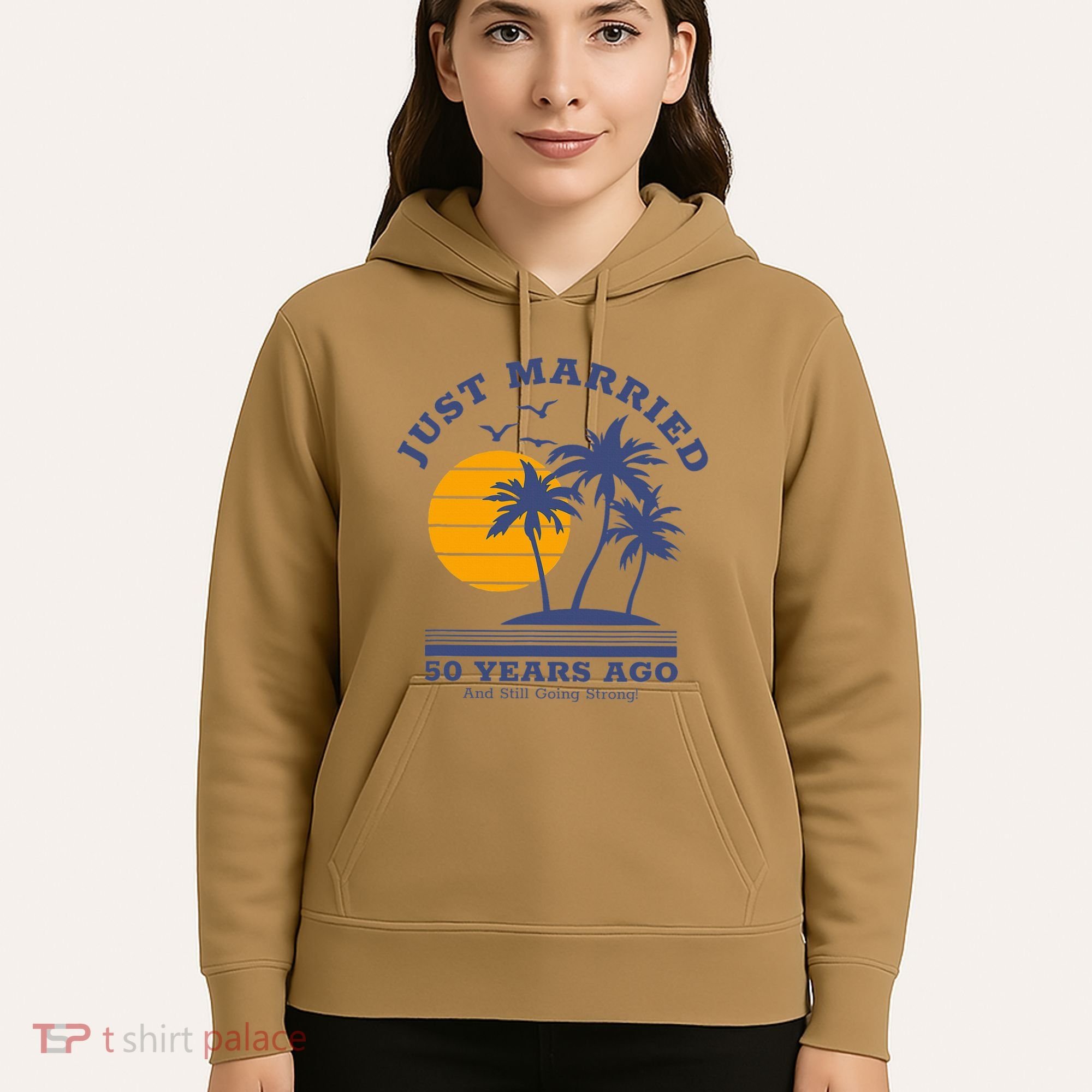 Romantic Matching Couples Golden 50th Wedding Anniversary Hoodie