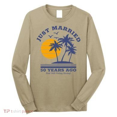 Romantic Matching Couples Golden 50th Wedding Anniversary Long Sleeve Shirt