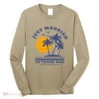 Romantic Matching Couples Golden 50th Wedding Anniversary Long Sleeve Shirt thumb 0