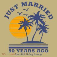 Romantic Matching Couples Golden 50th Wedding Anniversary Long Sleeve Shirt thumb 2