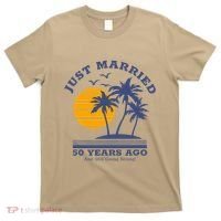 Romantic Matching Couples Golden 50th Wedding Anniversary T-Shirt thumb 0