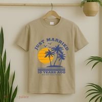 Romantic Matching Couples Golden 50th Wedding Anniversary T-Shirt thumb 2