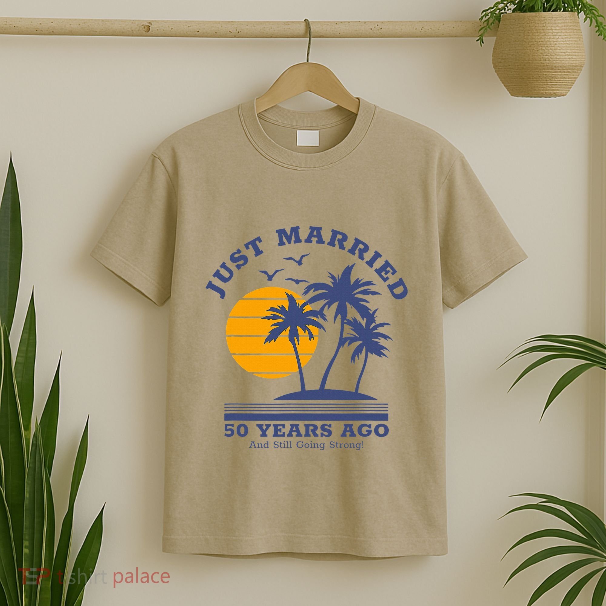 Romantic Matching Couples Golden 50th Wedding Anniversary T-Shirt