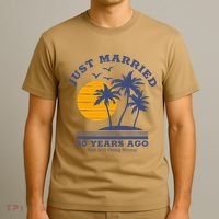 Romantic Matching Couples Golden 50th Wedding Anniversary T-Shirt thumb 3