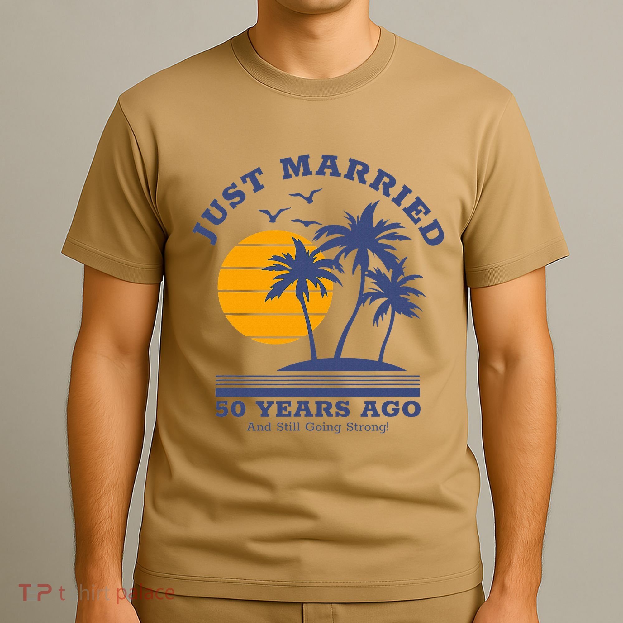 Romantic Matching Couples Golden 50th Wedding Anniversary T-Shirt