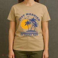 Romantic Matching Couples Golden 50th Wedding Anniversary T-Shirt thumb 4
