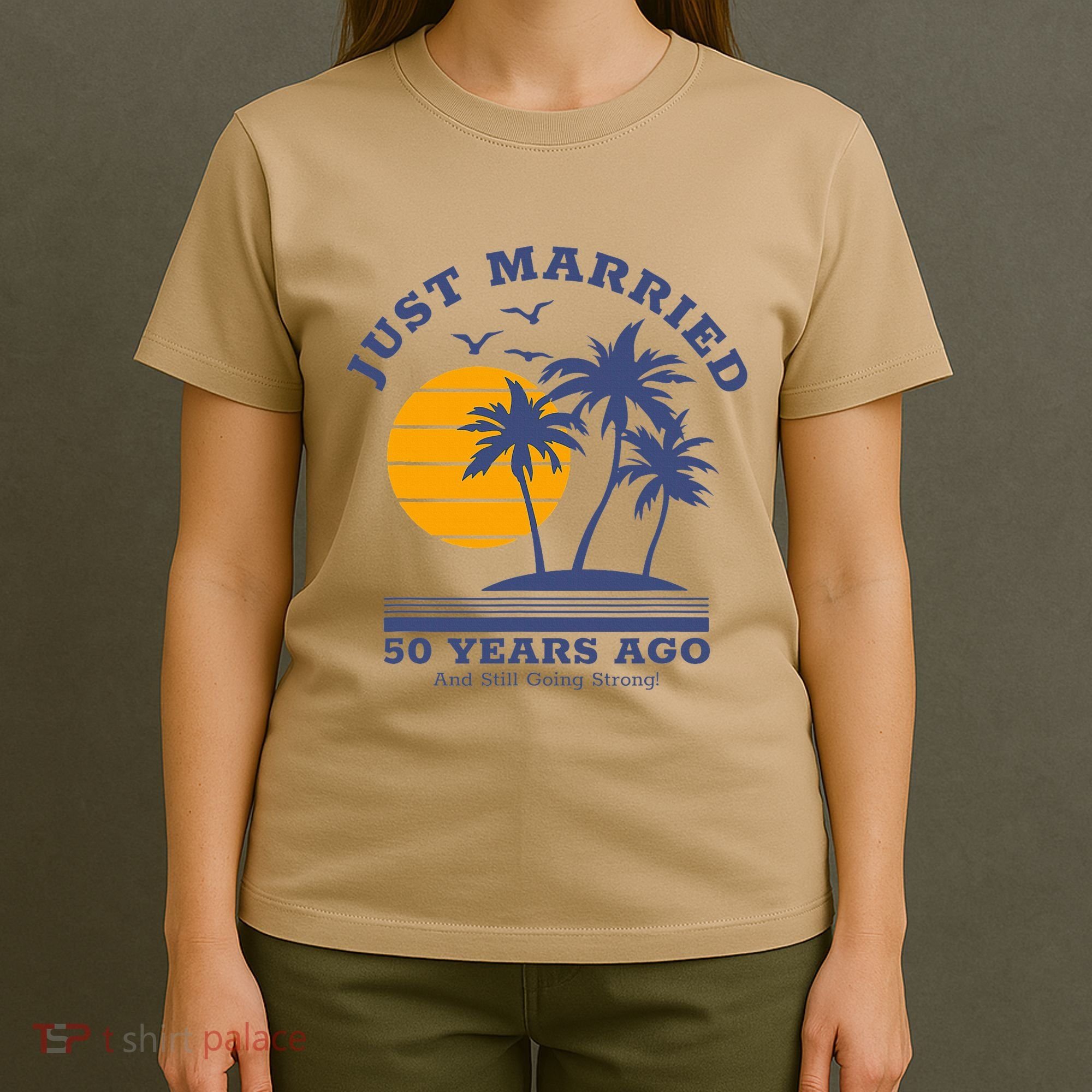 Romantic Matching Couples Golden 50th Wedding Anniversary T-Shirt