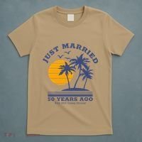 Romantic Matching Couples Golden 50th Wedding Anniversary T-Shirt thumb 5