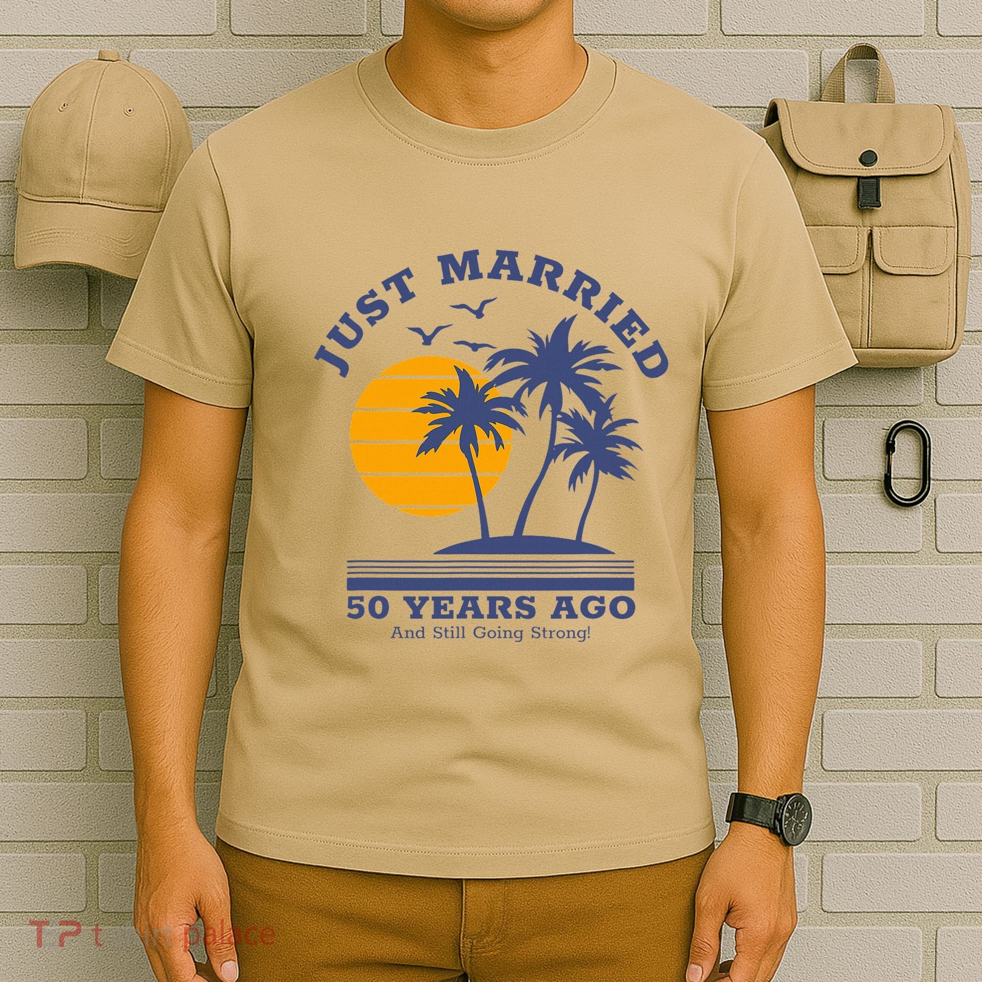 Romantic Matching Couples Golden 50th Wedding Anniversary T-Shirt