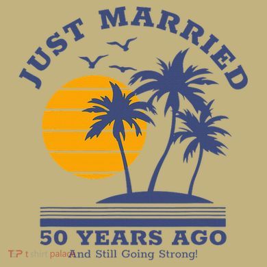Romantic Matching Couples Golden 50th Wedding Anniversary T-Shirt