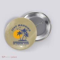 Romantic Matching Couples Golden 50th Wedding Anniversary Button thumb 0