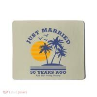 Romantic Matching Couples Golden 50th Wedding Anniversary Mousepad thumb 0