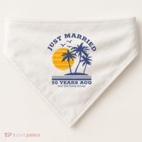 Romantic Matching Couples Golden 50th Wedding Anniversary USA-Made Doggie Bandana thumb 0