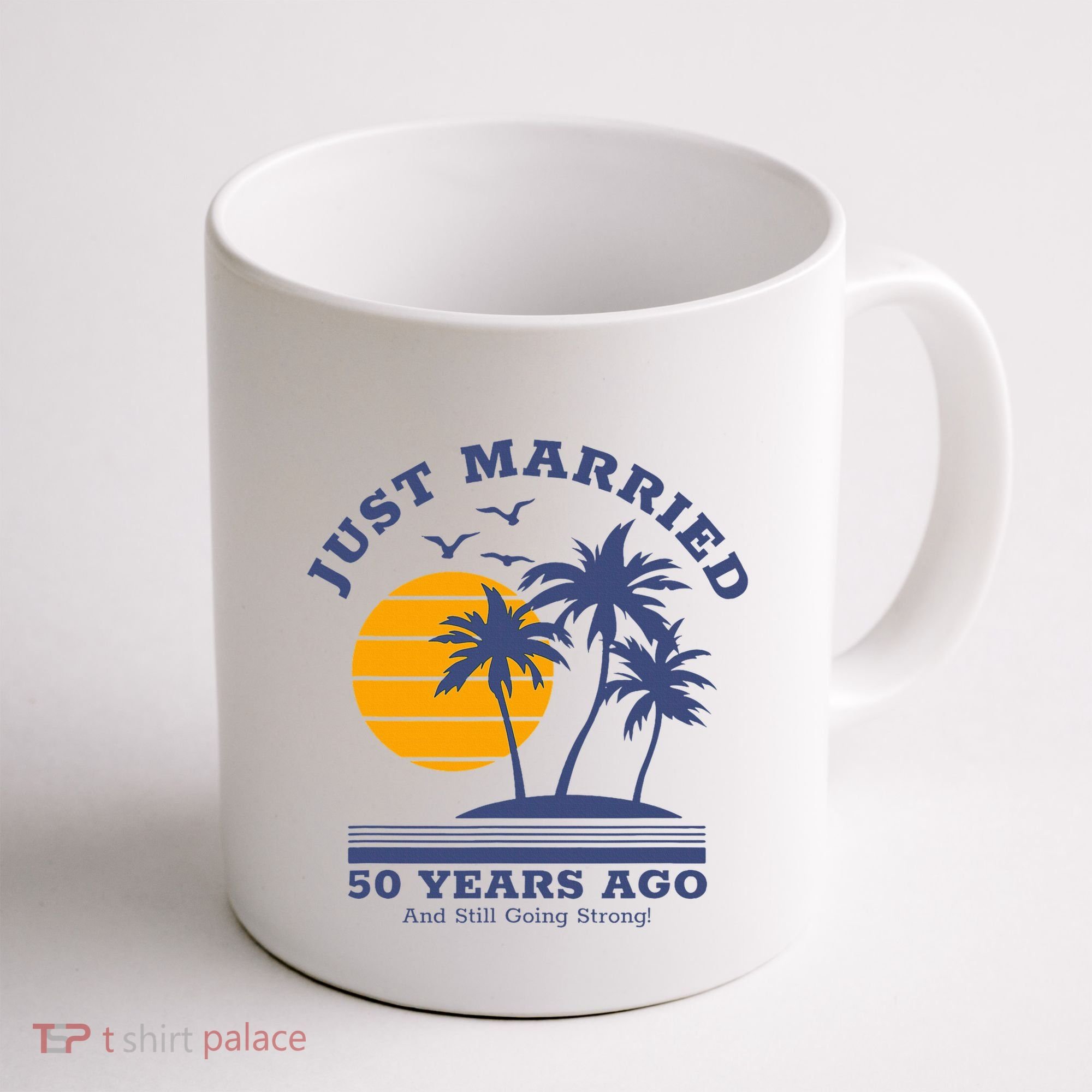 Romantic Matching Couples Golden 50th Wedding Anniversary Coffee Mug