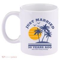 Romantic Matching Couples Golden 50th Wedding Anniversary 11oz C Handle Ceramic Mug thumb 2