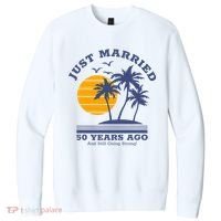 Romantic Matching Couples Golden 50th Wedding Anniversary V.I.T. Fleece Crew Sweatshirt thumb 0