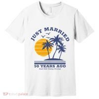 Romantic Matching Couples Golden 50th Wedding Anniversary Premium T-Shirt thumb 0