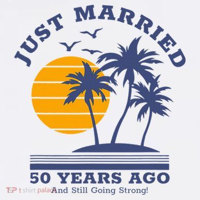 Romantic Matching Couples Golden 50th Wedding Anniversary Premium T-Shirt
