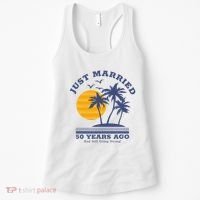 Romantic Matching Couples Golden 50th Wedding Anniversary Women's Tank Top thumb 0