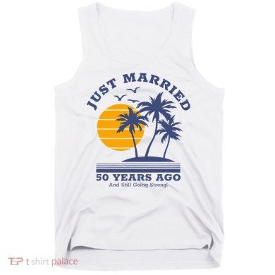 Romantic Matching Couples Golden 50th Wedding Anniversary Tank Top