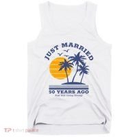 Romantic Matching Couples Golden 50th Wedding Anniversary Tank Top thumb 0
