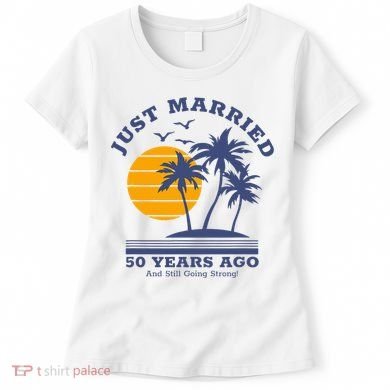 Romantic Matching Couples Golden 50th Wedding Anniversary Women's T-Shirt