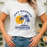 Romantic Matching Couples Golden 50th Wedding Anniversary Women's T-Shirt thumb 2