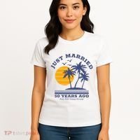 Romantic Matching Couples Golden 50th Wedding Anniversary Women's T-Shirt thumb 4