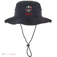 Retro Merica Cowboy Skull American Flag 4th Of July Bucket Hat thumb 0
