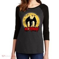 Retro Mothman Cover Women's Tri-Blend 3/4-Sleeve Raglan Shirt thumb 2