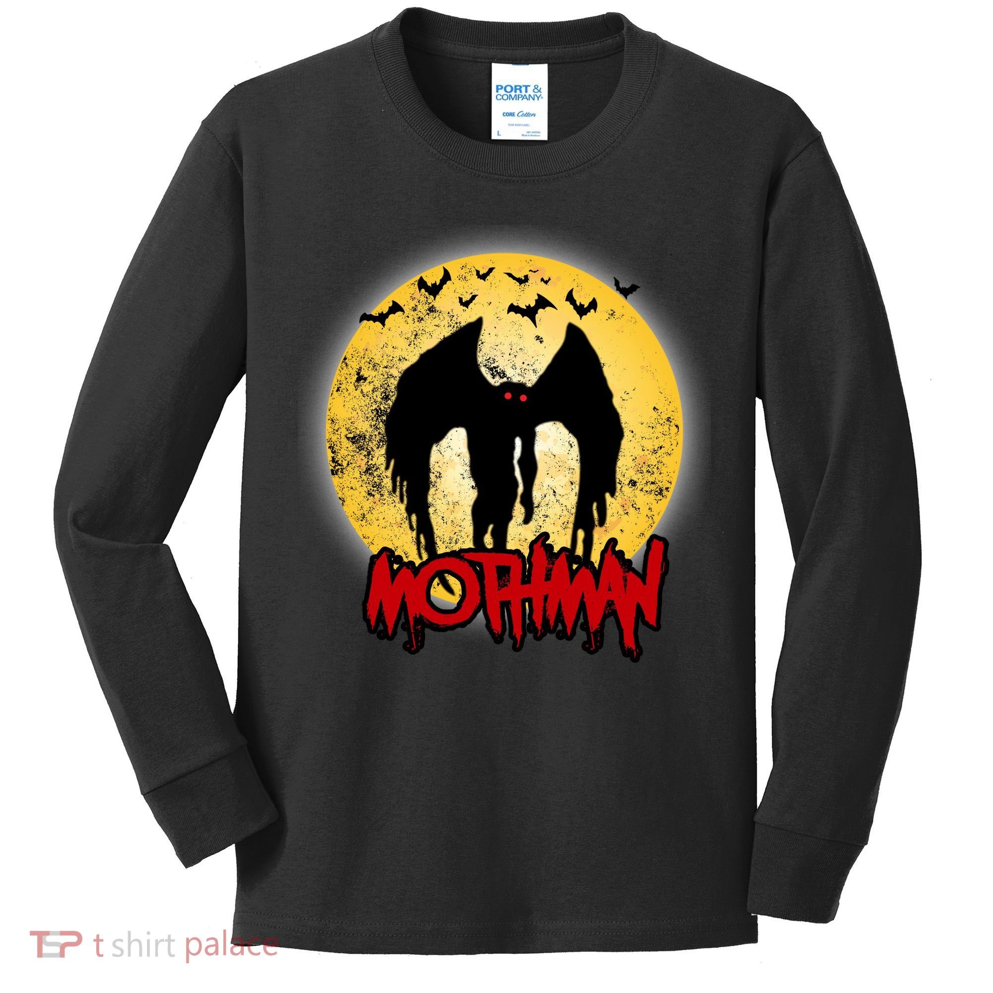 Retro Mothman Cover Kids Long Sleeve Shirt