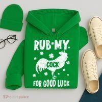 Rub My Cock For Good Lucky Funny St Patrick's Day Hoodie thumb 4