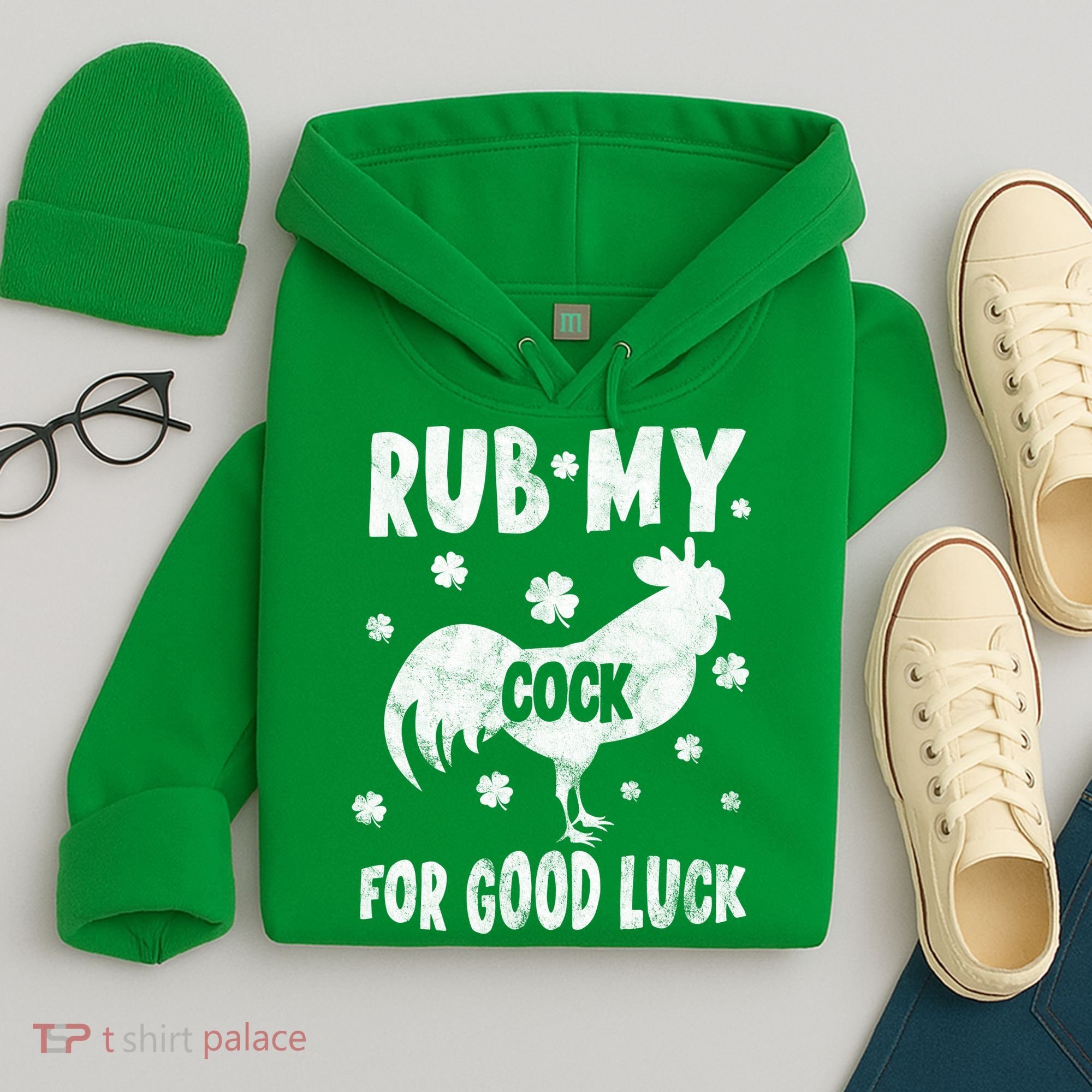 Rub My Cock For Good Lucky Funny St Patrick's Day Hoodie