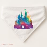 Rainbow Magical Castle USA-Made Doggie Bandana thumb 0