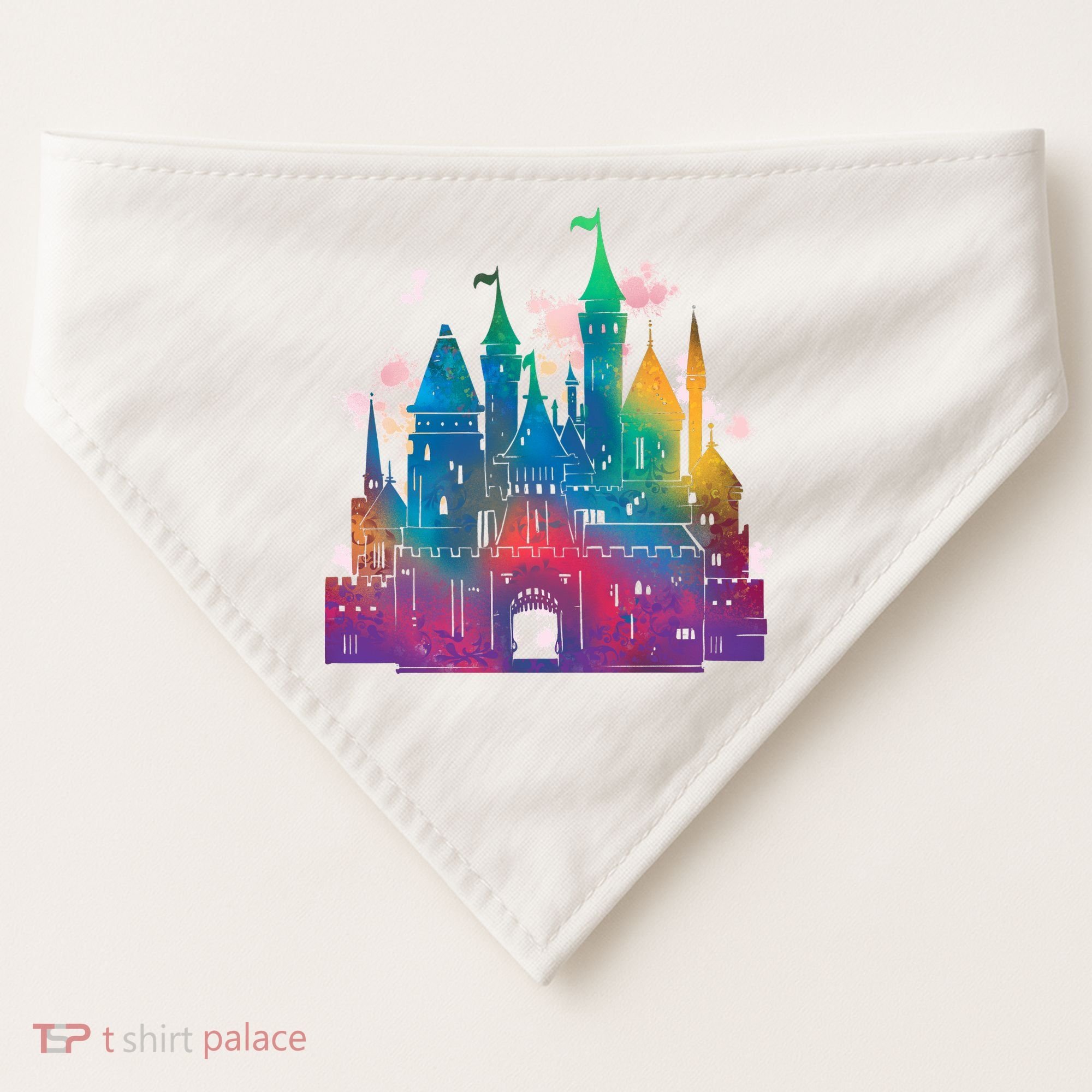 Rainbow Magical Castle USA-Made Doggie Bandana