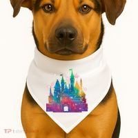 Rainbow Magical Castle USA-Made Doggie Bandana thumb 1